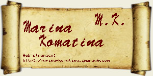 Marina Komatina vizit kartica